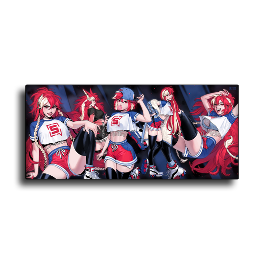 Strippin | Red Collage - Desk Mat